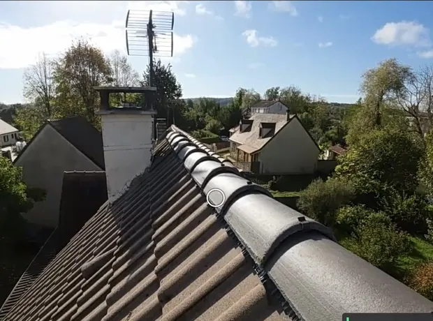 Vue aérienne du faîtage après travaux